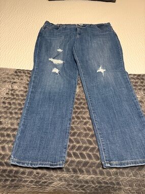 Levi's Medium Blue Straight-Leg Distressed Jeans